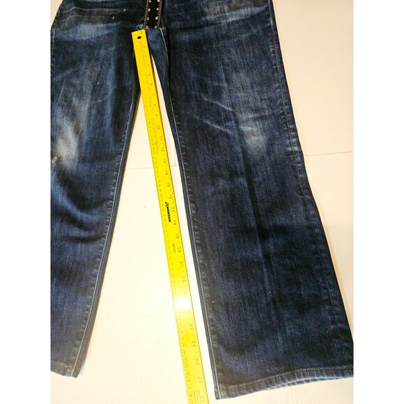 7 For All Mankind Carsen Straight Leg Jeans Distressed Dark Mens 38 x 29 3765 - Picture 7 of 9